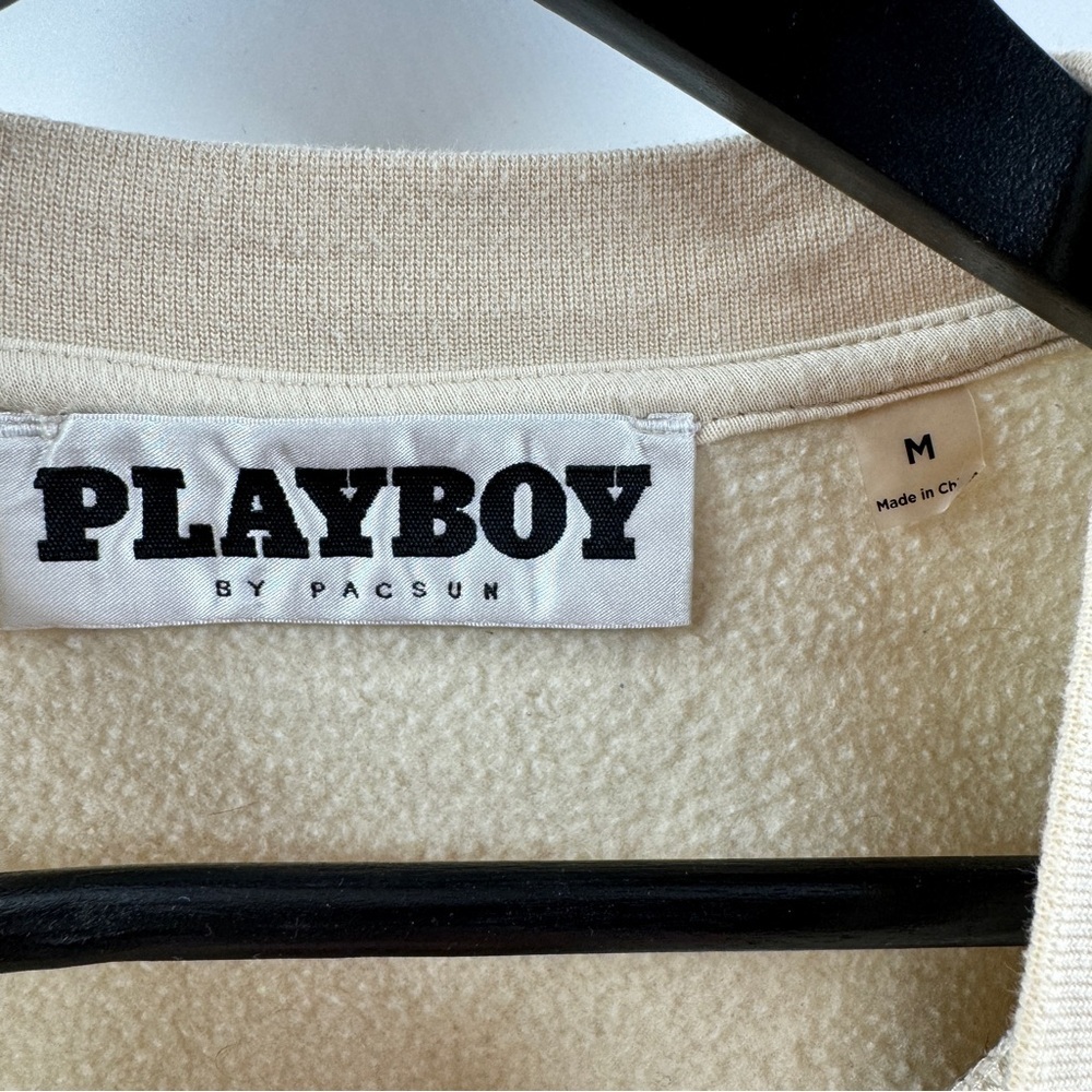 Playboy x PacSun Cream / Beige Crewneck Sweatshirt – Size Medium - Picture 4 of 7